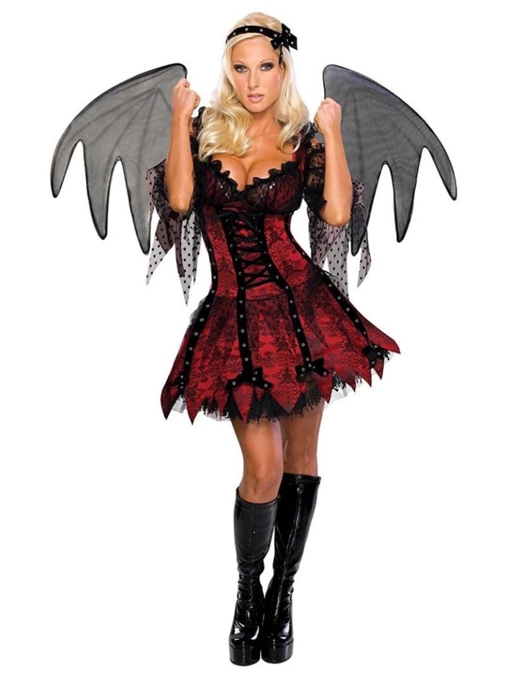 Secret Wishes Gothic Vampire Fairy Costume in Red and Black